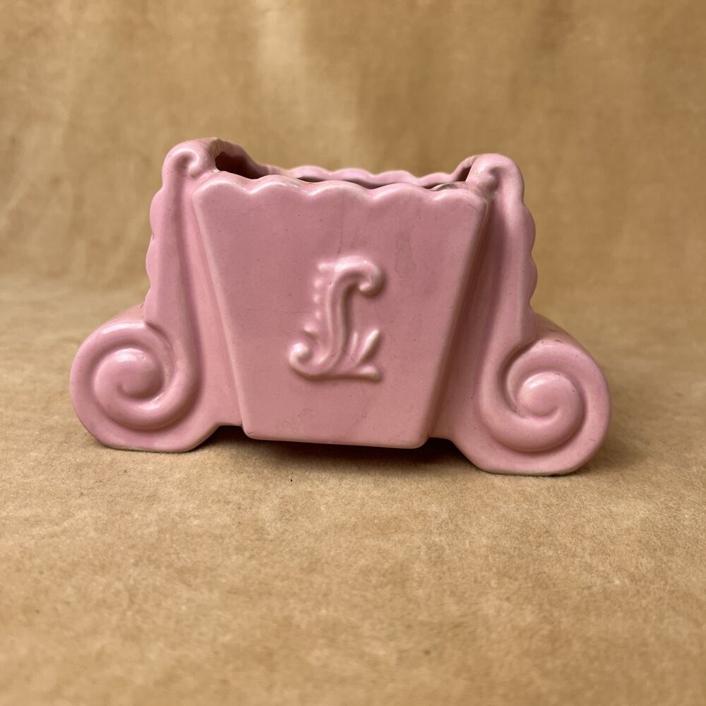 Vintage McCoy Pink Rose colored Art Deco Planter Granny Core Shabby‎ Chic